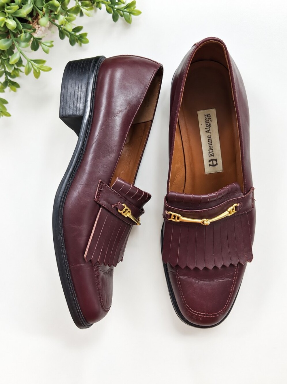 Etienne Aigner Vintage Leather Dark Brown Loafers